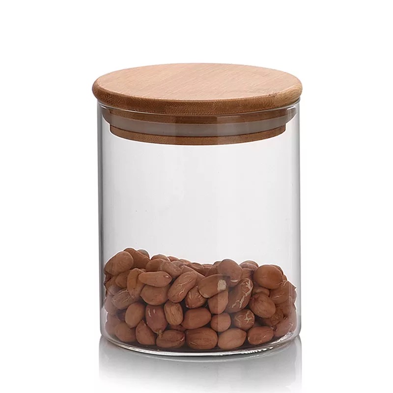 Glassware Factory Supplier High Borosilicate Food Glass Jars with Bamboo Lid