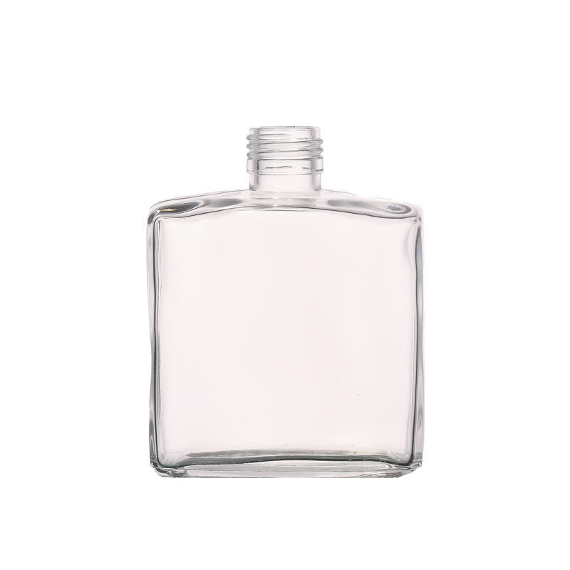 Glassware Factory Supply Screw Top 250ml Flint Empty Square Glass Bottles Manufacturer