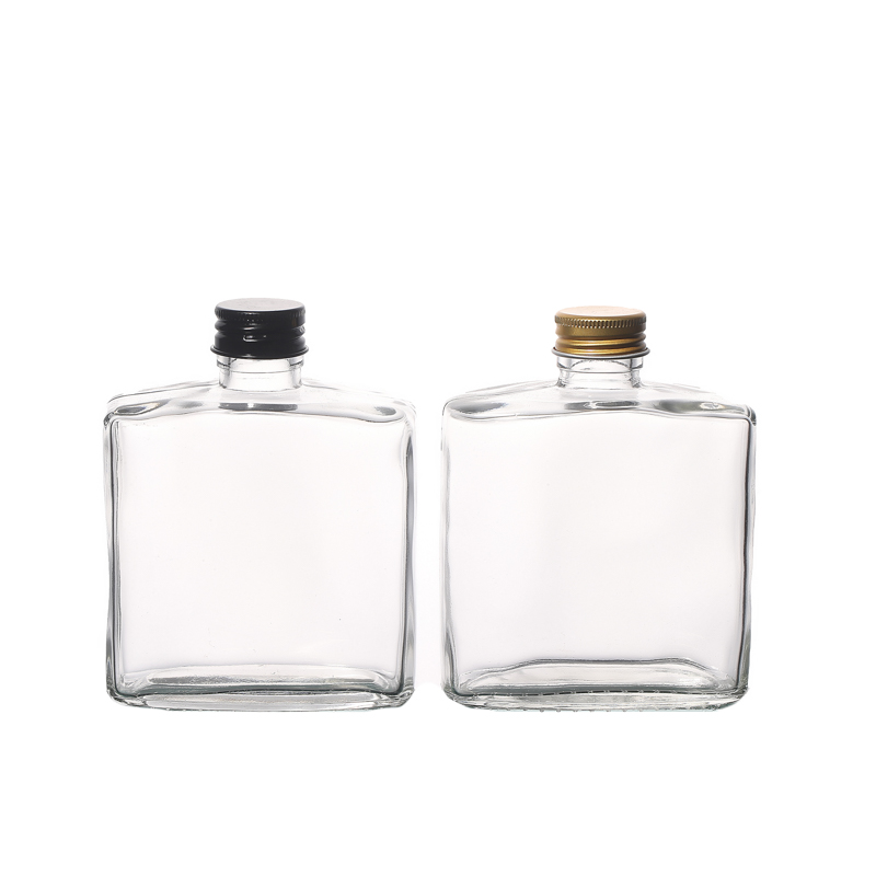 Glassware Factory Supply Screw Top 250ml Flint Empty Square Glass Bottles Manufacturer