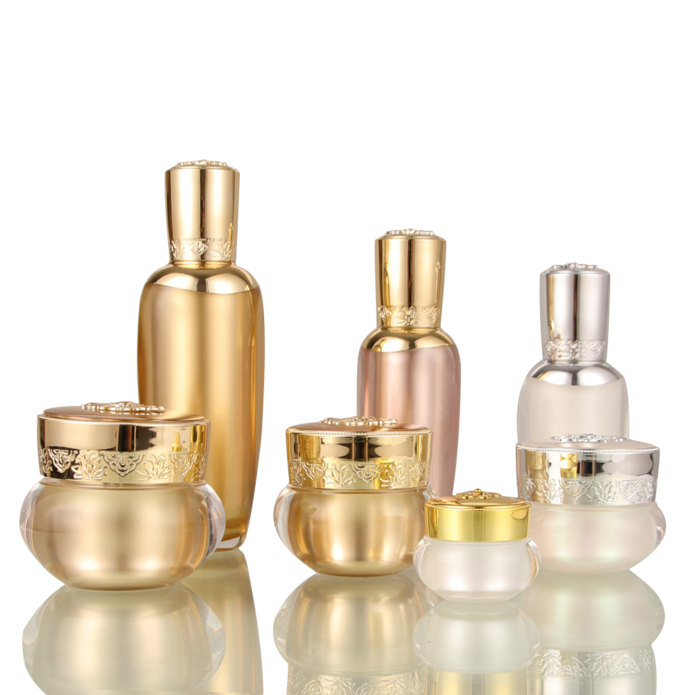 Glod Crown shape acrylic cosmetic jar 30g 50g skin care packaging cosmetic jars