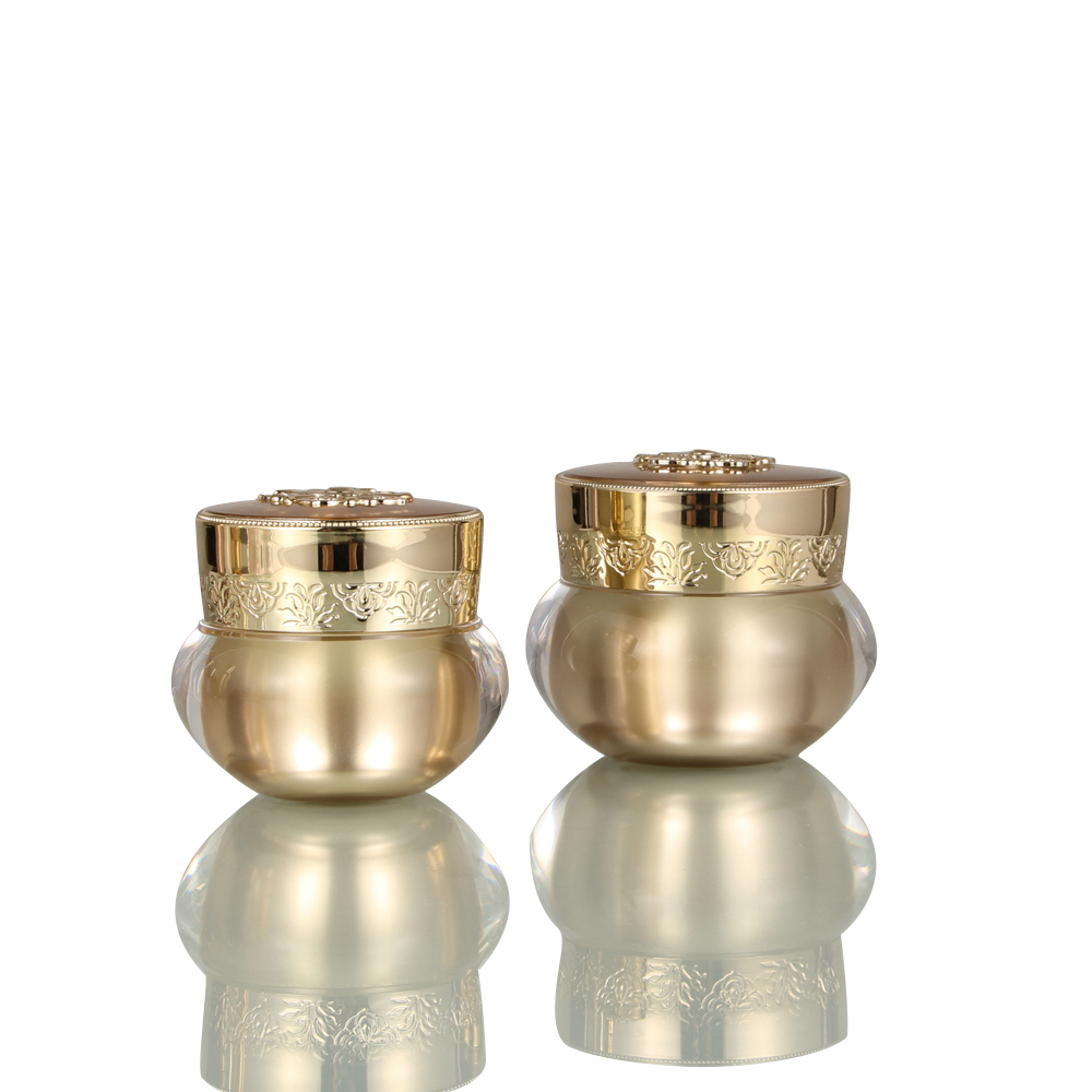 Glod Crown shape acrylic cosmetic jar 30g 50g skin care packaging cosmetic jars