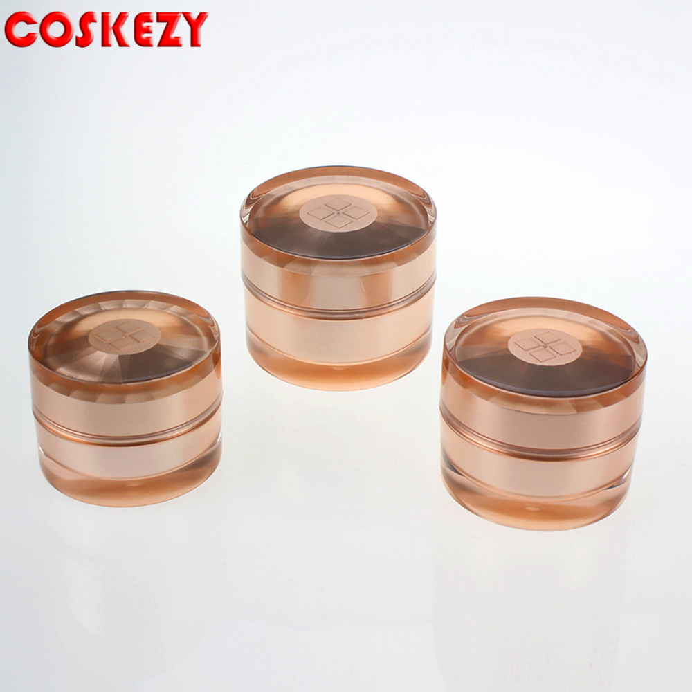 Gloss Orange Empty Square Plastic Jar with Screw Lid, 15g 30g 50g Luxury Cream Packaging Thick Orange Cosmetic Jar