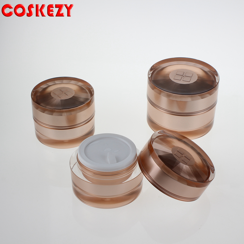 Gloss Orange Empty Square Plastic Jar with Screw Lid, 15g 30g 50g Luxury Cream Packaging Thick Orange Cosmetic Jar