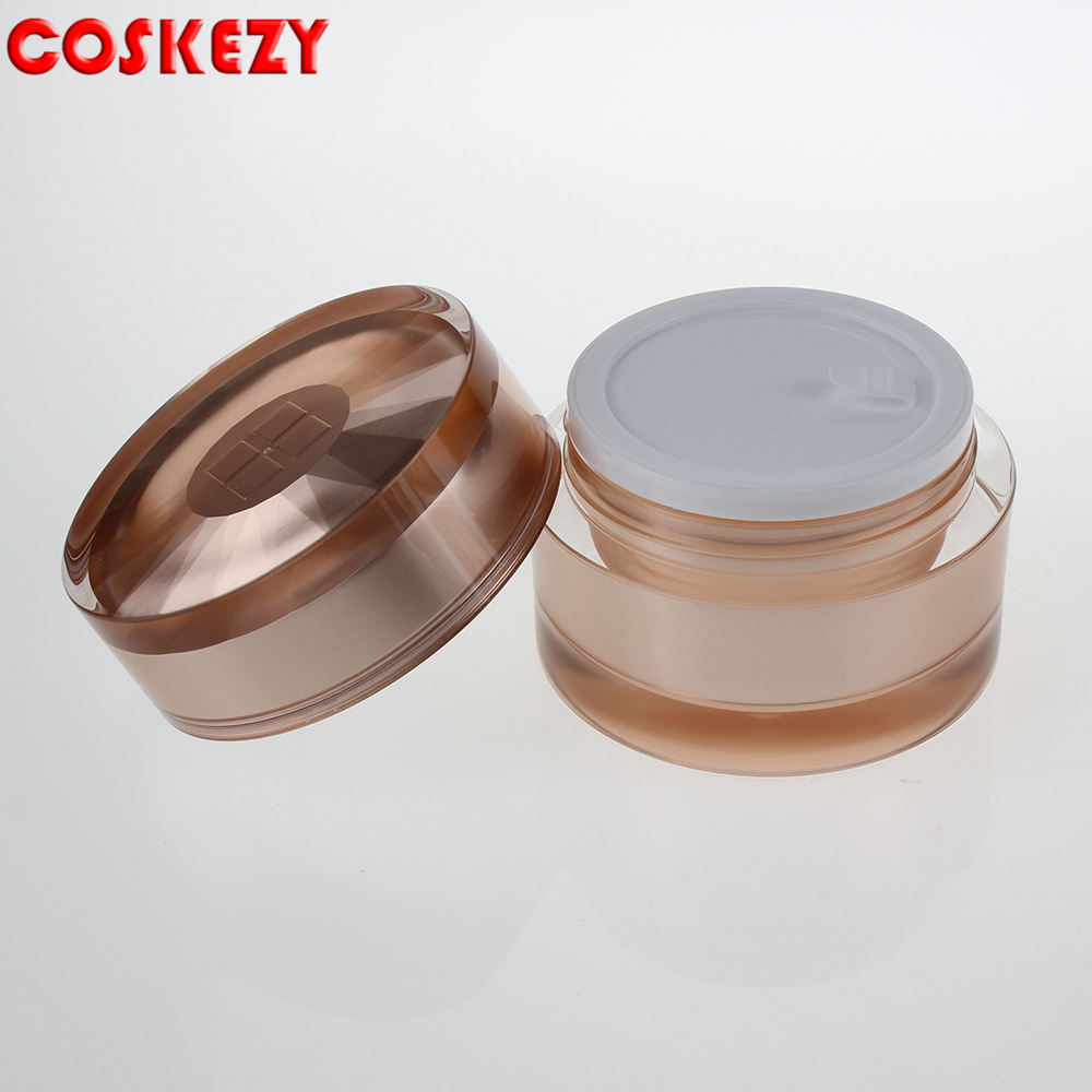 Gloss Orange Empty Square Plastic Jar with Screw Lid, 15g 30g 50g Luxury Cream Packaging Thick Orange Cosmetic Jar