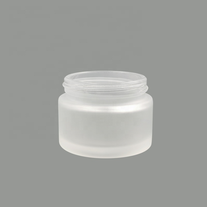 Gloss aluminum gold screw lid 30g 50g 100g matte transparent mask container glass eye face cream jar for sale