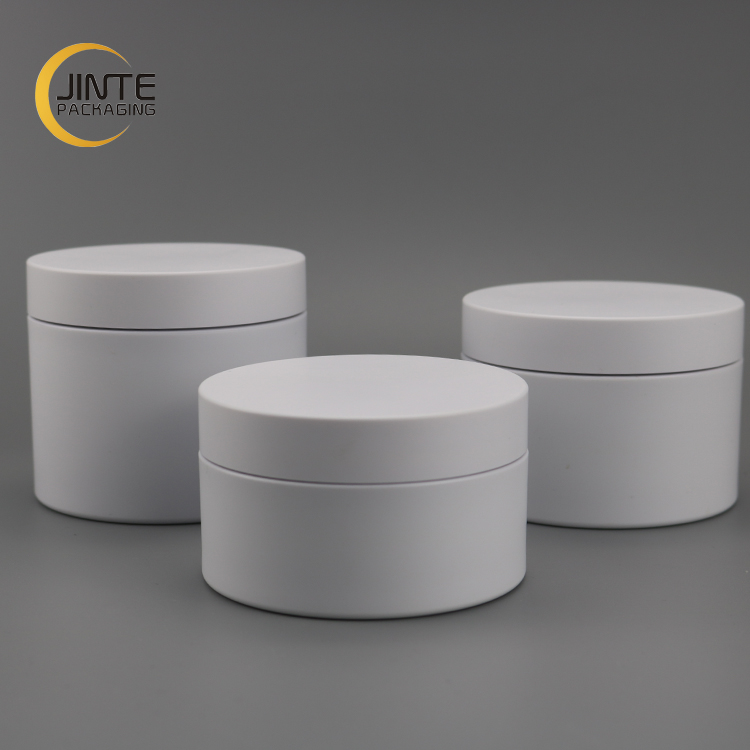 Gloss or matt surface Pure white cosmetic jar 30g 100g 250 ml cream white jar with screw white lid