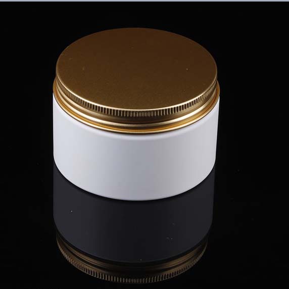 Glossy black PET plastic Powder pomade Jar with black lid