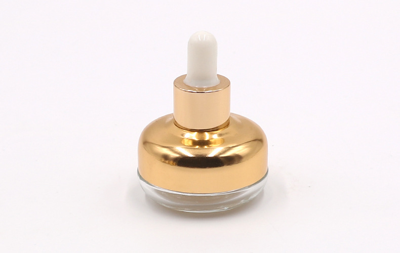 Gold 10ml 20ml 30ml 40ml 50ml dropper glass bottle anodized aluminum shoulder sleeve perfume bottle