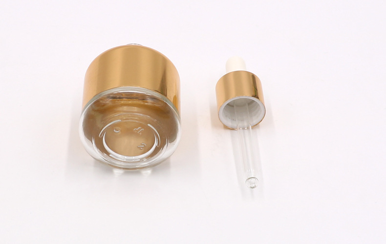 Gold 10ml 20ml 30ml 40ml 50ml dropper glass bottle anodized aluminum shoulder sleeve perfume bottle