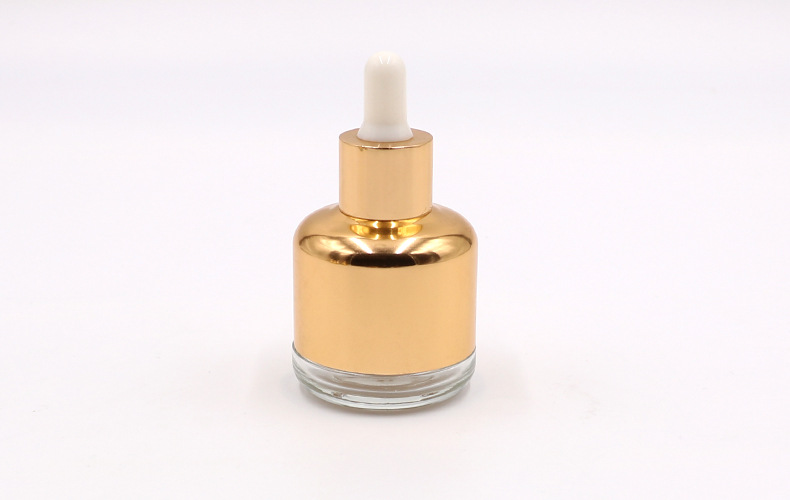 Gold 10ml 20ml 30ml 40ml 50ml dropper glass bottle anodized aluminum shoulder sleeve perfume bottle