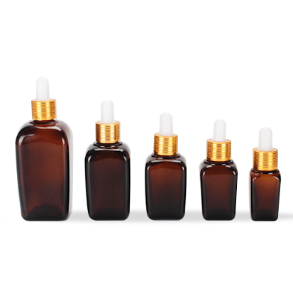 Gold / Amber Glass Empty Dropping Essential Oil Bottles with Dropper