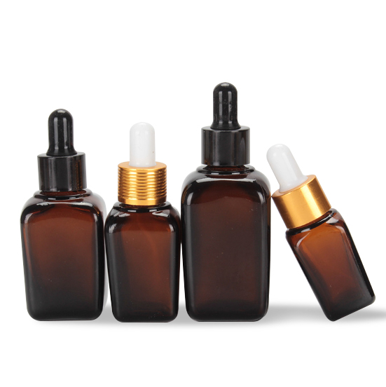 Gold / Amber Glass Empty Dropping Essential Oil Bottles with Dropper