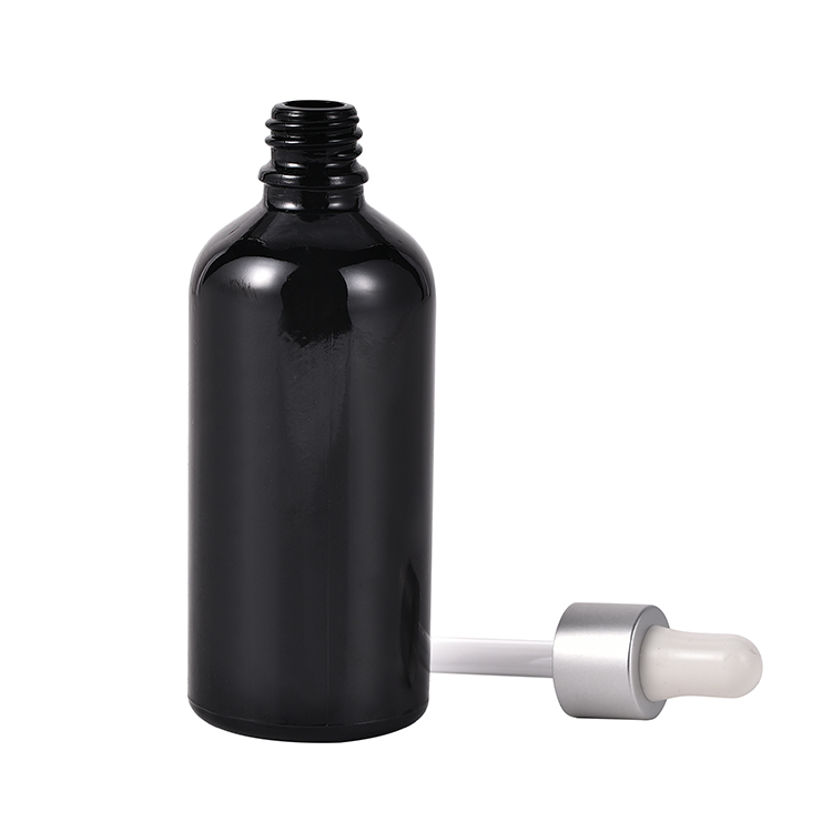 Gold Black Electroplated Uv Coating Glass Bottle Essential Oil Glass Dropper Bottles with Silver Golden Dropper