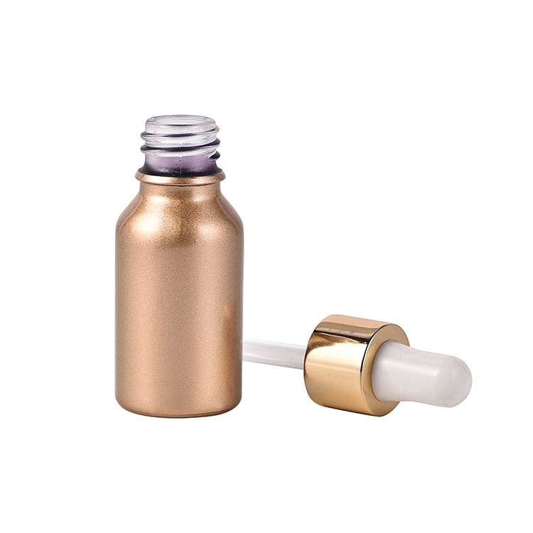Gold Black Electroplated Uv Coating Glass Bottle Essential Oil Glass Dropper Bottles with Silver Golden Dropper