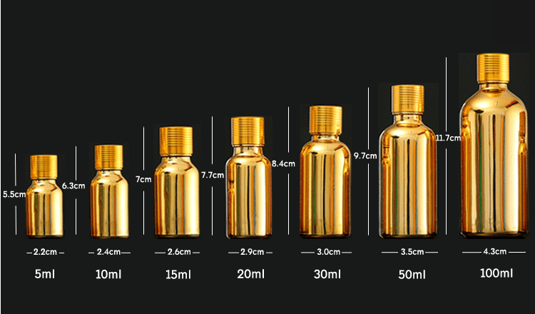 Gold Body 100ml Empty 2oz Lotion Pump Bottle 50ml thick liquid Glass Bottle Spray