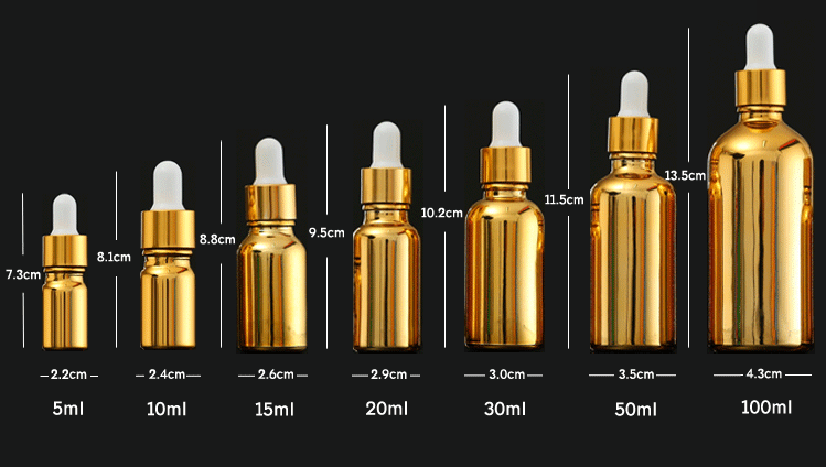 Gold Body 100ml Empty 2oz Lotion Pump Bottle 50ml thick liquid Glass Bottle Spray