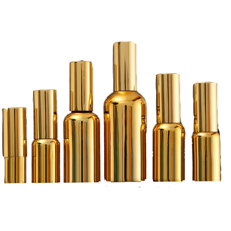 Gold Body 100ml Empty 2oz Lotion Pump Bottle 50ml thick liquid Glass Bottle Spray