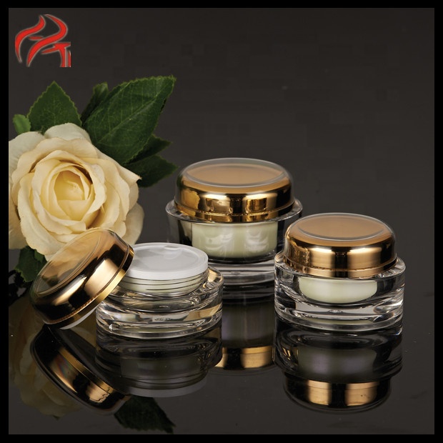 Gold Cap Oval Jar Plastic Face Care 50g