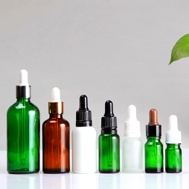 Gold Electroplate Surface Dropper Head Glass Essential Oil Bottle