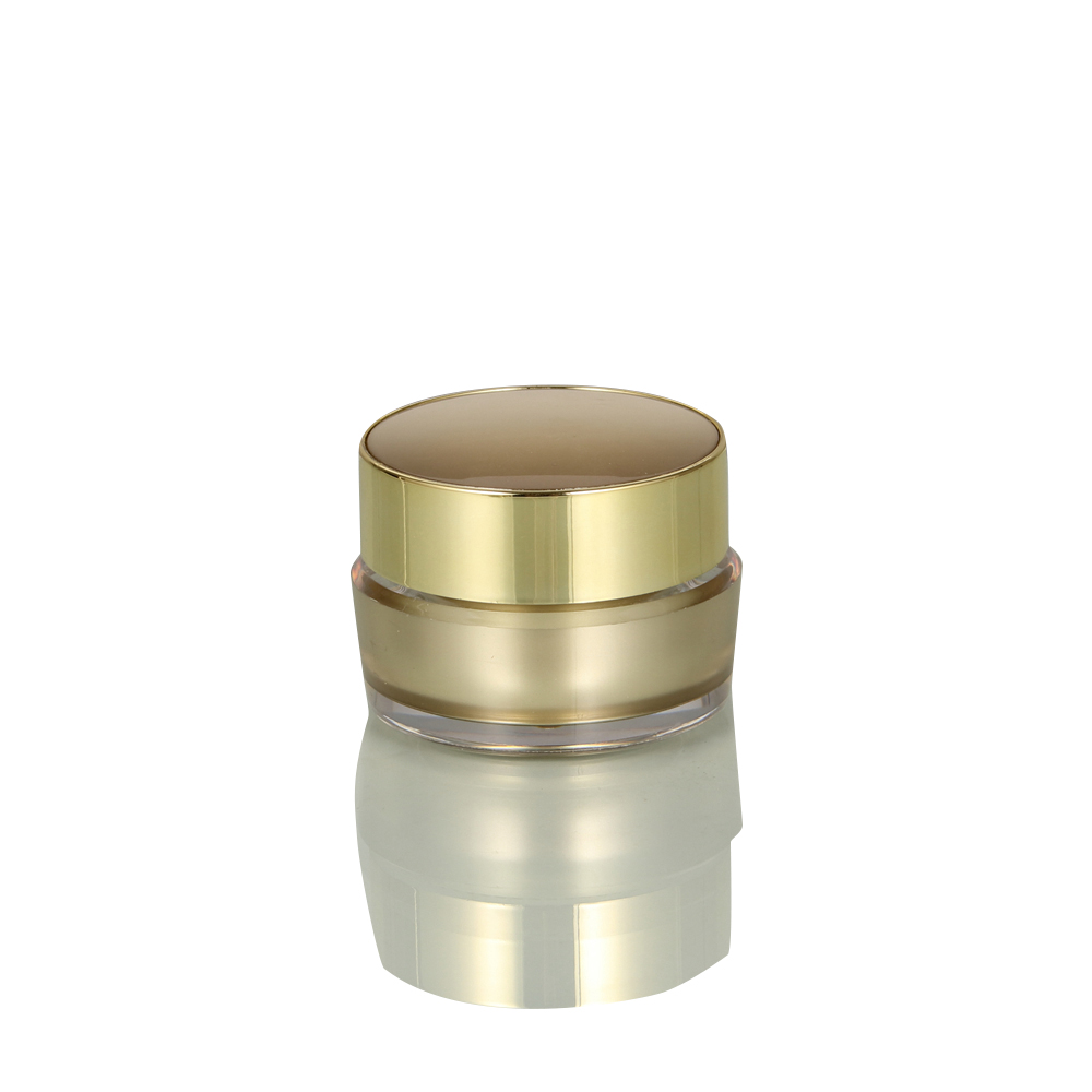 Gold Empty Cosmetic Frosted Double Wall Packaging Cosmetic Cream Jar 5g 15g 25g 50g