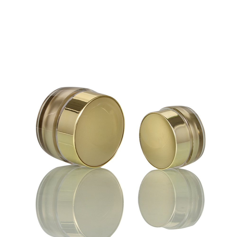 Gold Empty Cosmetic Frosted Double Wall Packaging Cosmetic Cream Jar 5g 15g 25g 50g