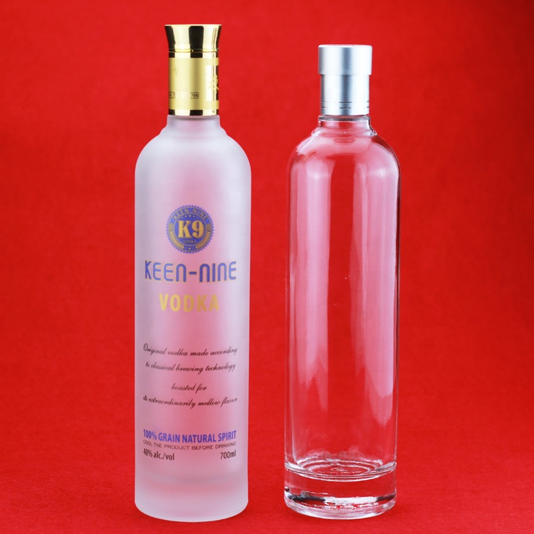 Gold Liquor 750ml Tequila Bottle 500ml Printed Electroplated Decal Frost Glass Bottles