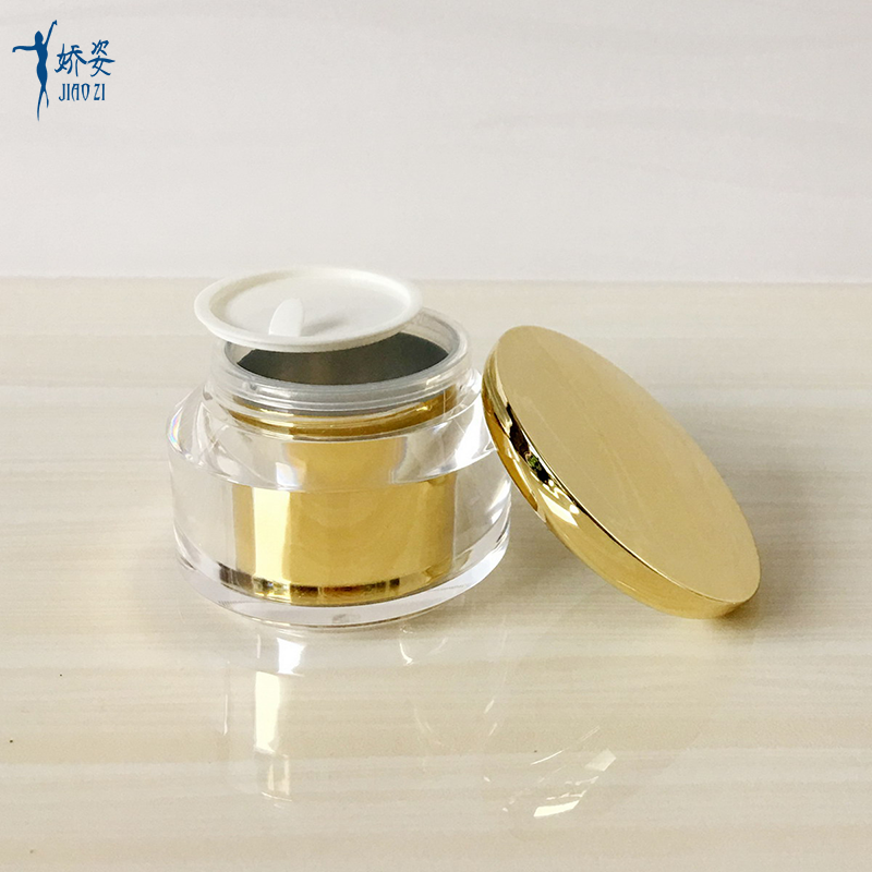 Gold Round Acrylic Capsule Jars with UV Lid