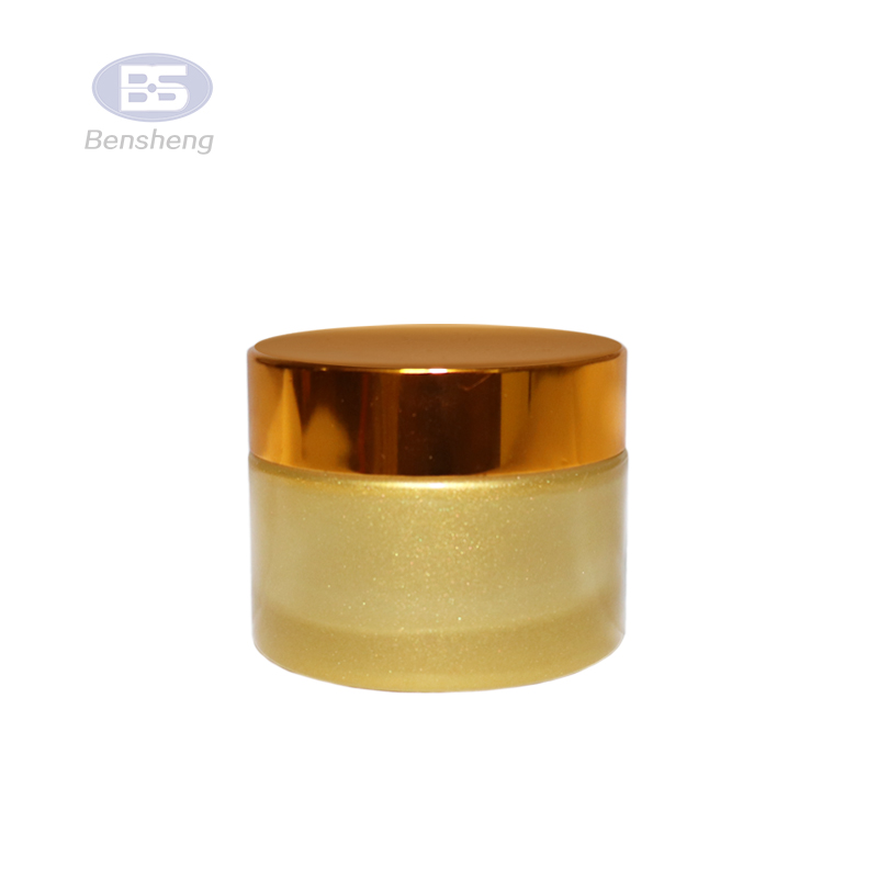Gold Silver cosmetic eye cream bottle 2oz glass jar with lid for serum cosmetic lotion packing