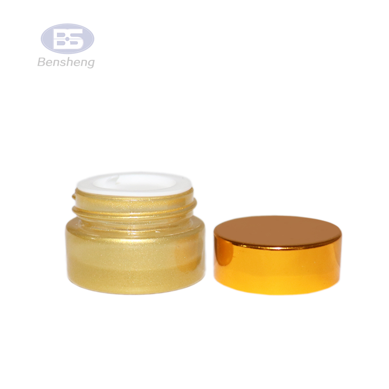 Gold Silver cosmetic eye cream bottle 2oz glass jar with lid for serum cosmetic lotion packing