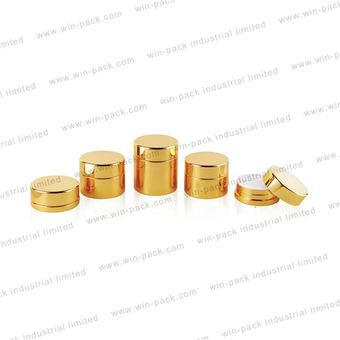Gold aluminum cream jar 30g glass face lotion cream jar with glass inner