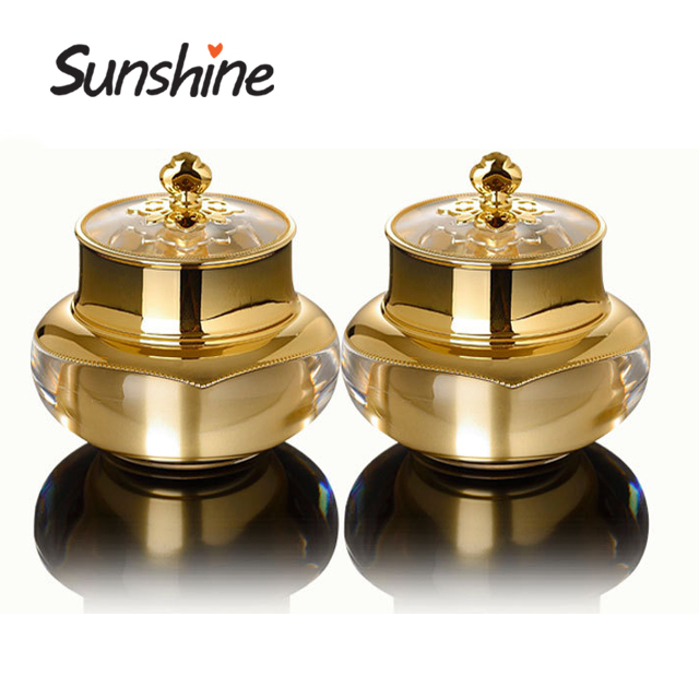 Gold crown shaped 50g eco friendly luxury cosmetic jars