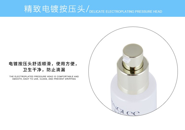 Gold lid 20g 30g 50g round clear frost empty cosmetic luxury glass face cream jar and serum bottles with pump