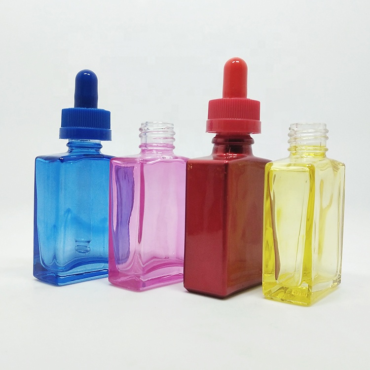 Gold lid pink frosted cosmetic set 30ml glass dropper bottle