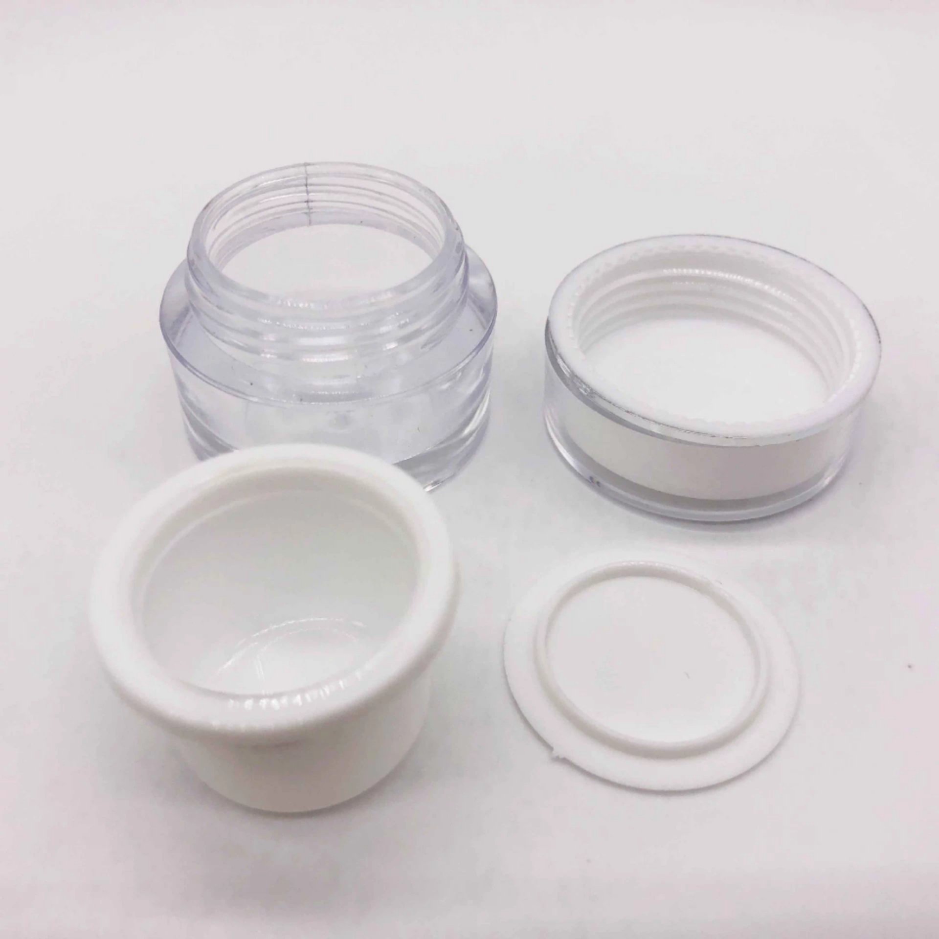 Golden Acrylic Cosmetic Jar Empty Pot Bottle Silver Liner with screw cover face cream storage container