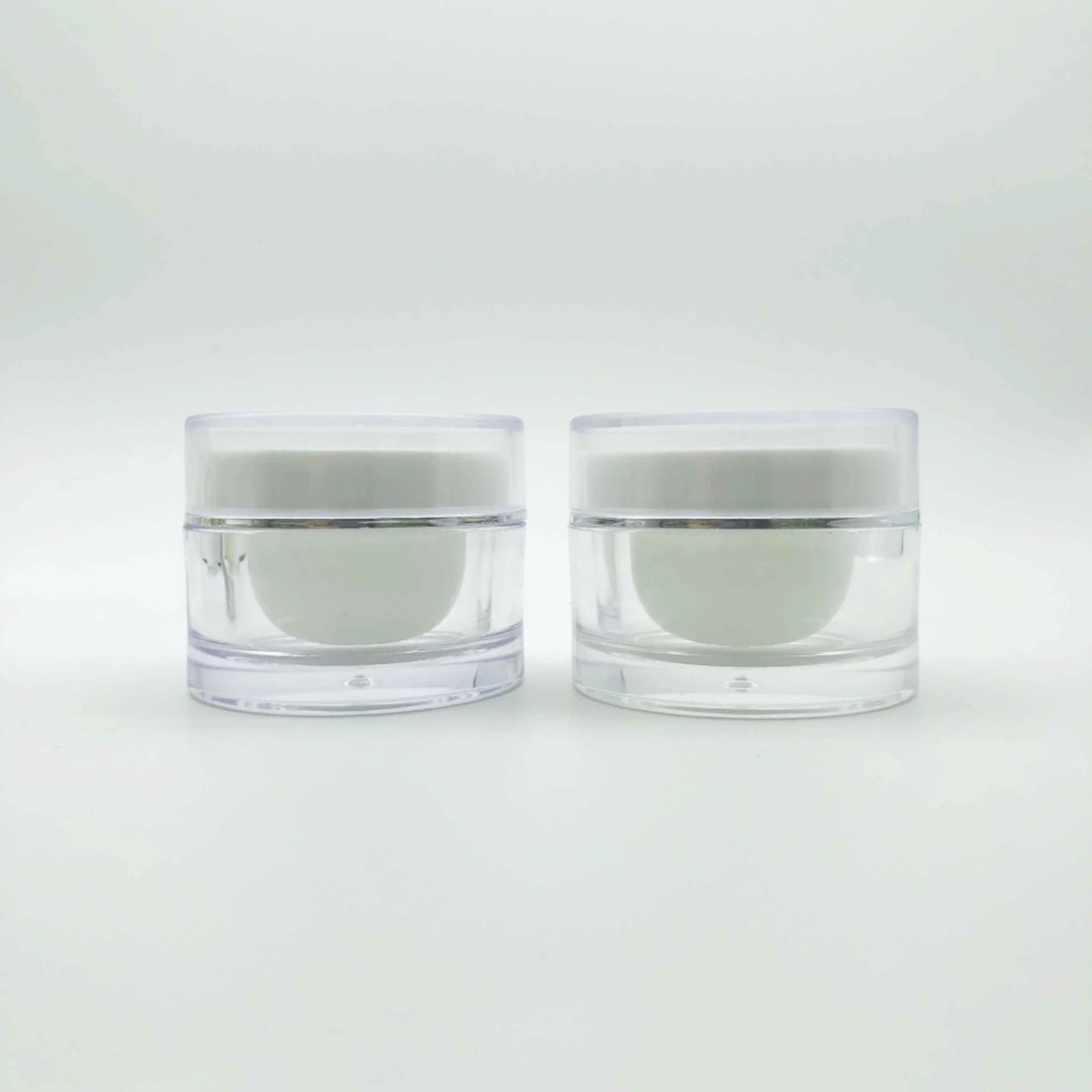 Golden Acrylic Cosmetic Jar Empty Pot Bottle Silver Liner with screw cover face cream storage container