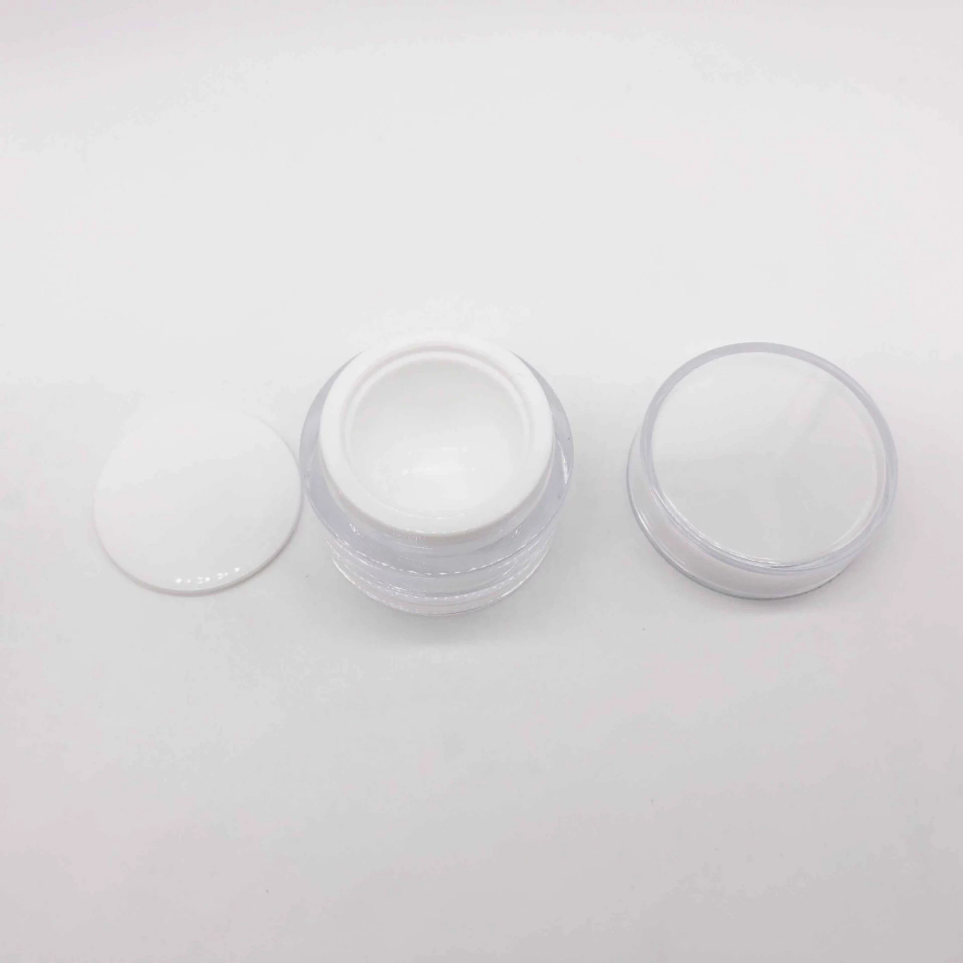 Golden Acrylic Cosmetic Jar Empty Pot Bottle Silver Liner with screw cover face cream storage container