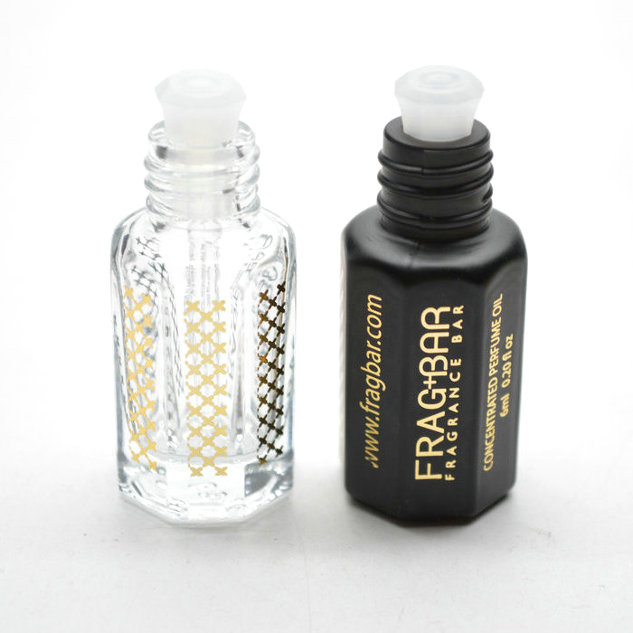 Golden Decorative Black Attar Bottle 6ml