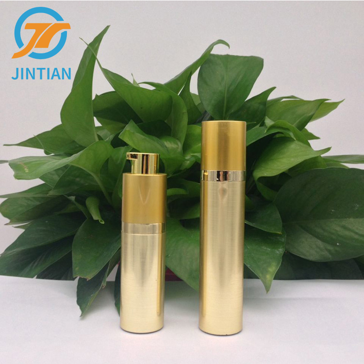 Golden Silvery Color 30ml 50ml Airless Glass Cosmetic Airless Pump Empty Glass Perfume Bottle