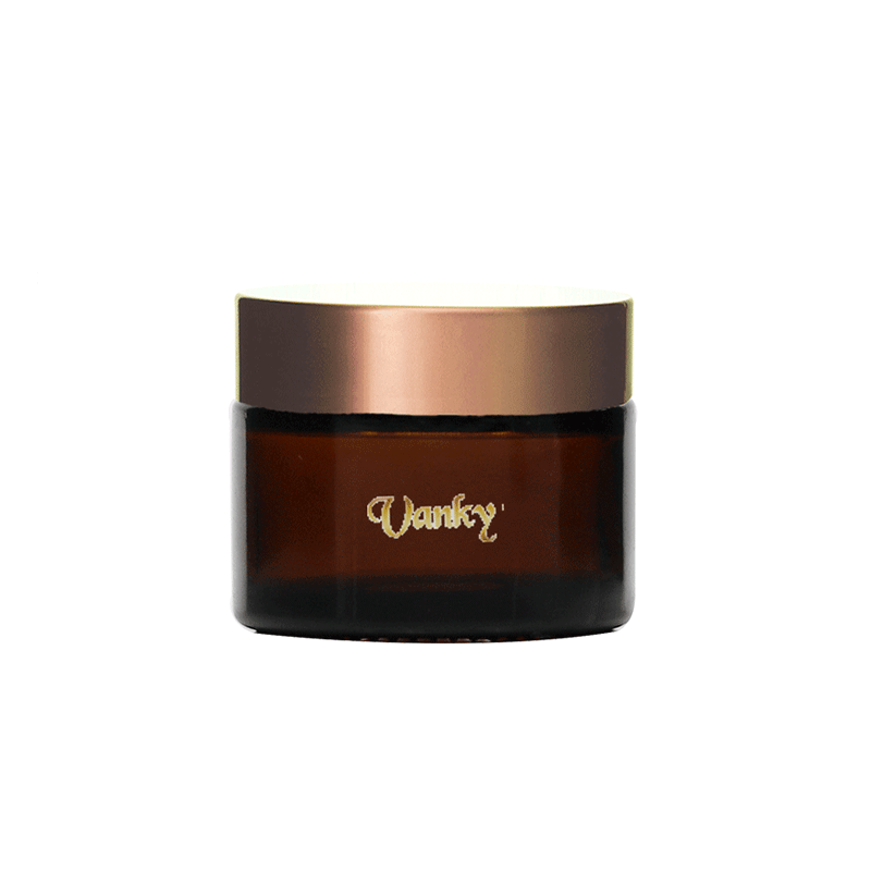 Golden aluminum matte lid 1oz 30g 50g amber glass jar