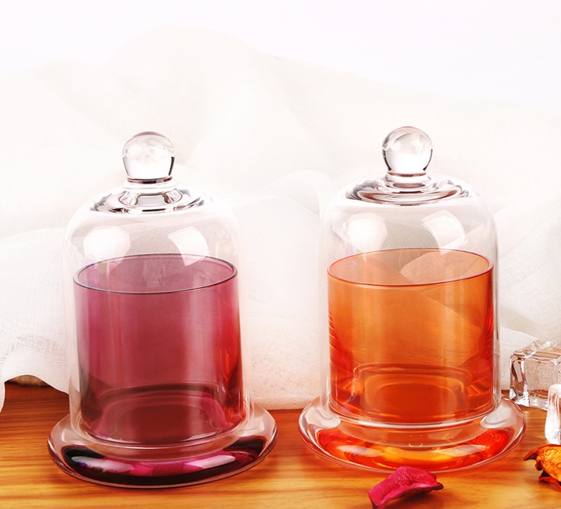 Golden bell Dome Glass Candle Glass Jar