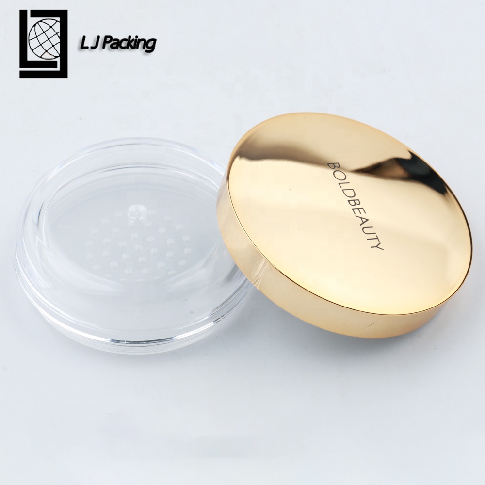 Golden luxury 5g 10g 20g 30g loose powder cosmetic jar with sifter