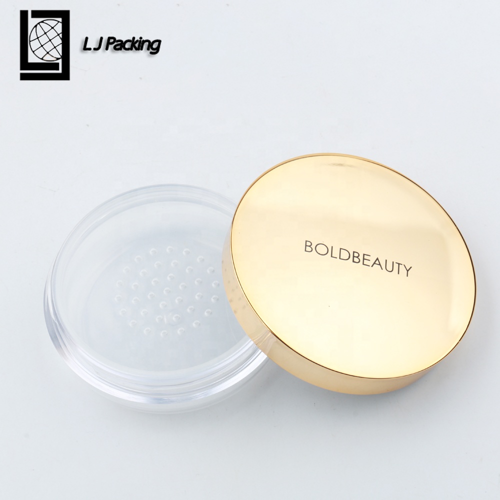 Golden luxury 5g 10g 20g 30g loose powder cosmetic jar with sifter