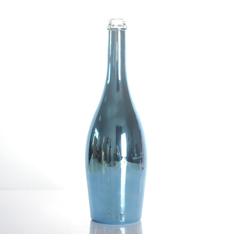Golden silver purple gradient Color 750ml liquor wine whiskey vodka Electroplating Glass Bottles