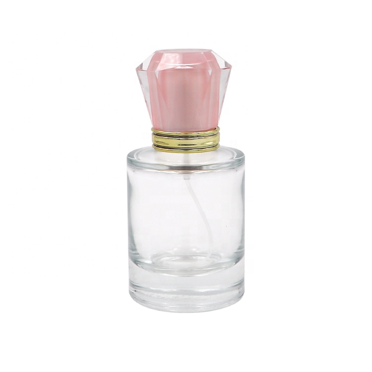 Good Design Perfume Glass Bottle 55 Ml Cylinder Clear Glass Perfume Sprayer Bottle For Women