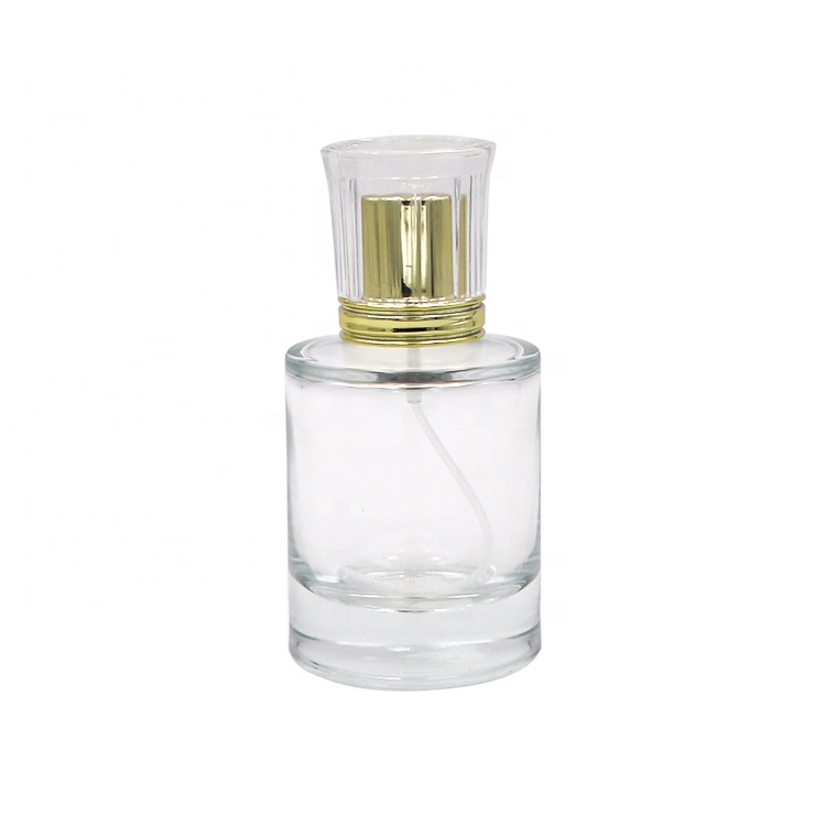 Good Design Perfume Glass Bottle 55 Ml Cylinder Clear Glass Perfume Sprayer Bottle For Women