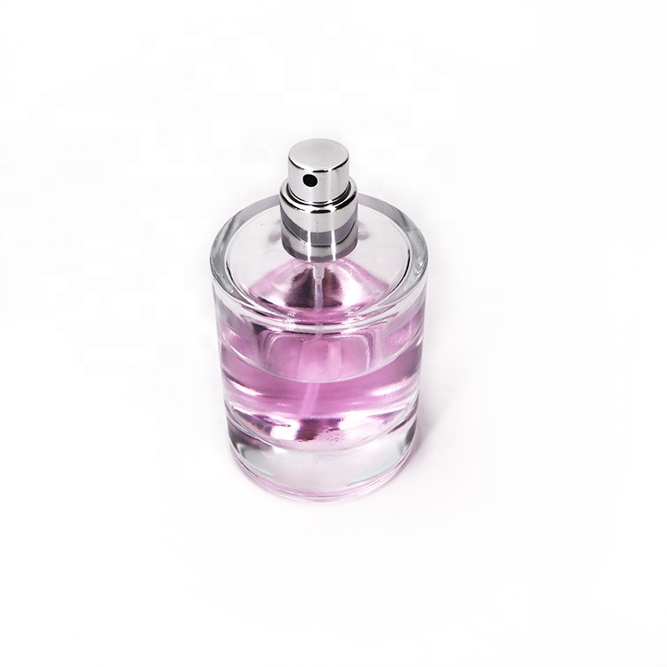 Good Design Perfume Glass Bottle 55 Ml Cylinder Clear Glass Perfume Sprayer Bottle For Women