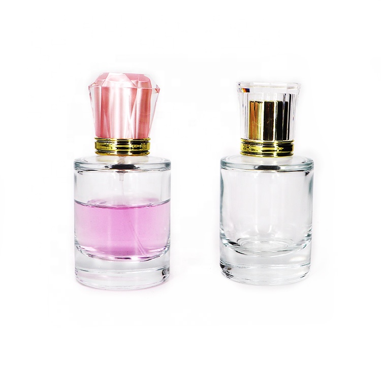 Good Design Perfume Glass Bottle 55 Ml Cylinder Clear Glass Perfume Sprayer Bottle For Women