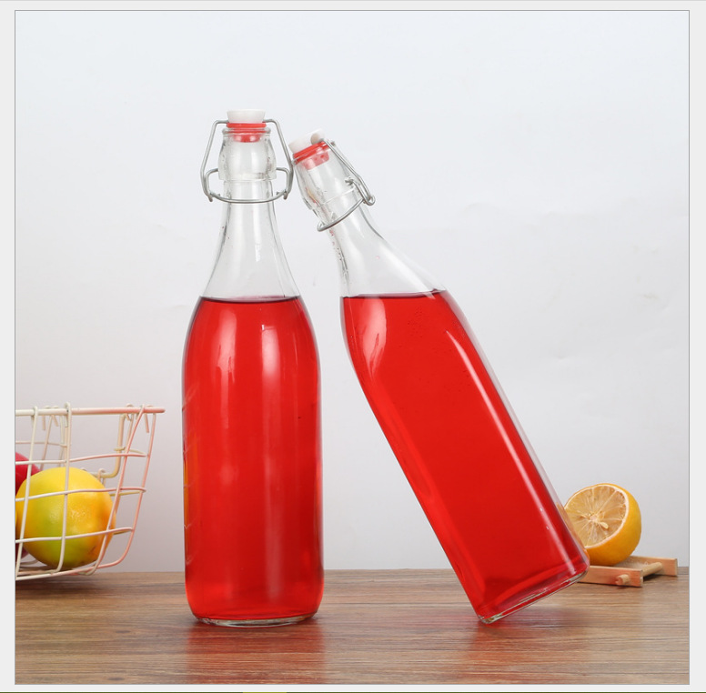 Good Price Factory Direct Swing Top Transparent Glass Beverage Bottles for Storage