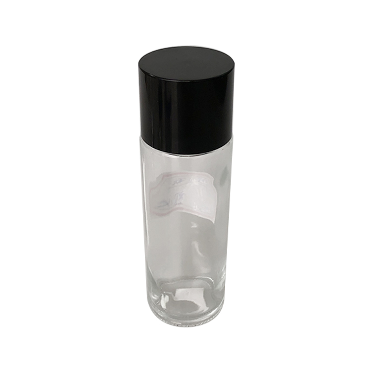Good Price Wholesale Face Cream Jar 150ml 120ml 100ml Cosmetic Packaging Glass Toner Bottle with Black Lid