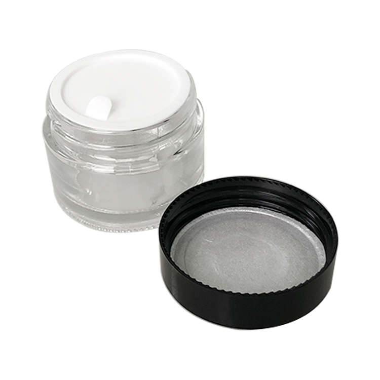 Good Price Wholesale Face Cream Jar 150ml 120ml 100ml Cosmetic Packaging Glass Toner Bottle with Black Lid